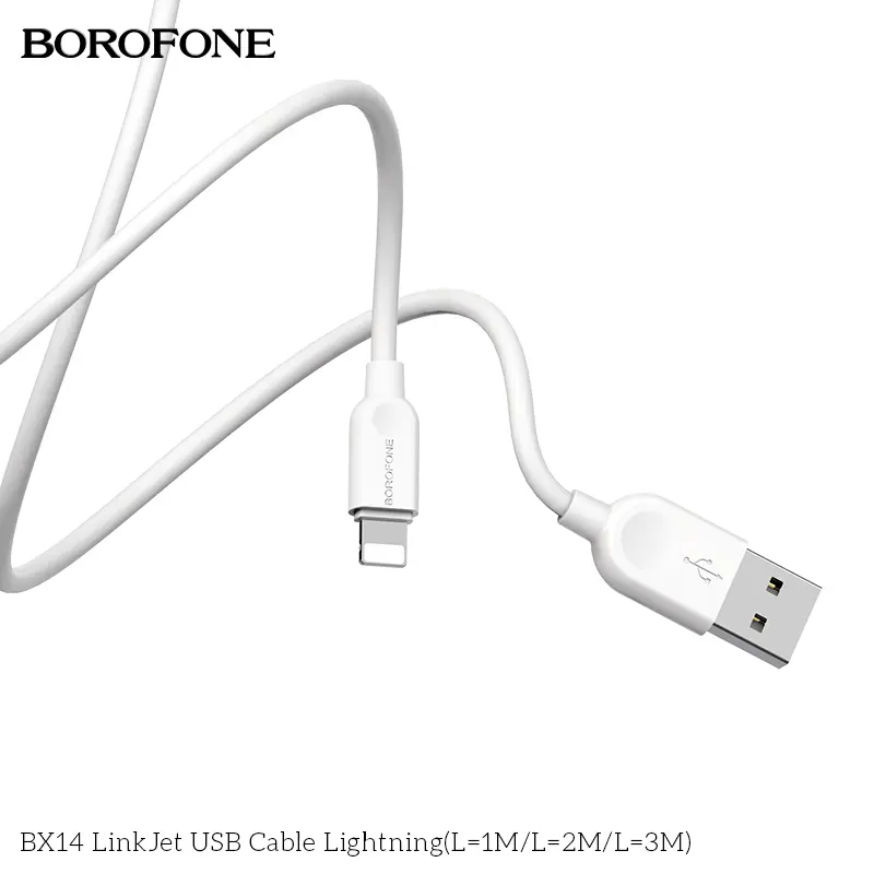 BOROFONE BX14 LinkJet USB-A to Lightning iPhone charging cable 2 m NZ