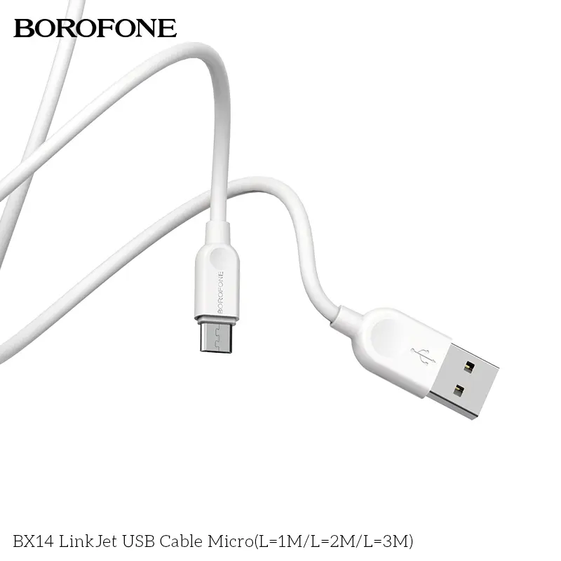BOROFONE BX14 LinkJet USB-A to Micro-USB cable 2m NZ
