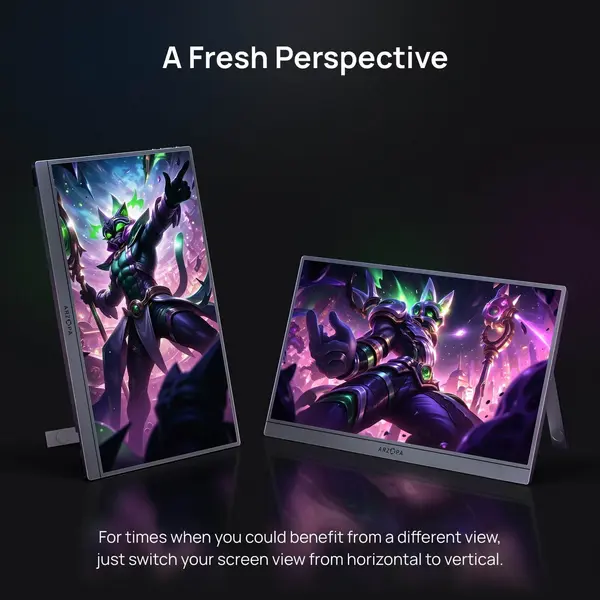 ARZOPA Z1FC 16.1-inch 144Hz portable monitor for gaming, USB-C, grey, with sleeve bag NZ