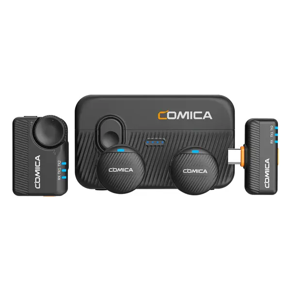 COMICA Vimo Me Combo wireless mini lavalier mic kit, USB-C and 3.5 mm camera receivers NZ
