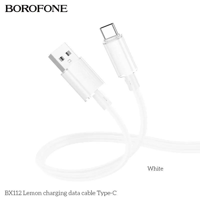 BOROFONE BX112 Lemon USB-A to USB-C cable NZ