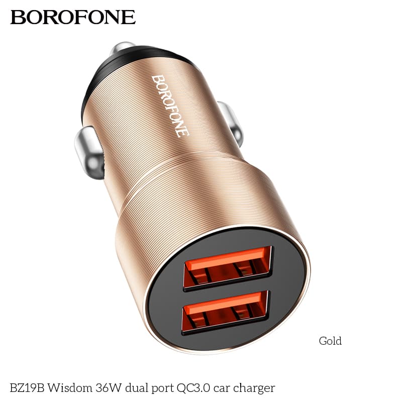 BOROFONE BZ19B Wisdom dual USB-A car charger 36 W NZ